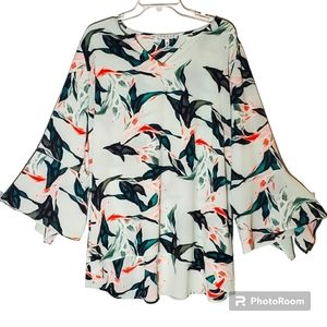 Chaus women's plus size 2X beautiful mint green abstract pullover blouse. 796